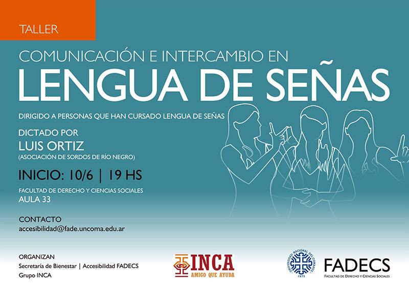 TALLER COMUNICACIÓN E INTERCAMBIO EN LENGUA DE SEÑAS